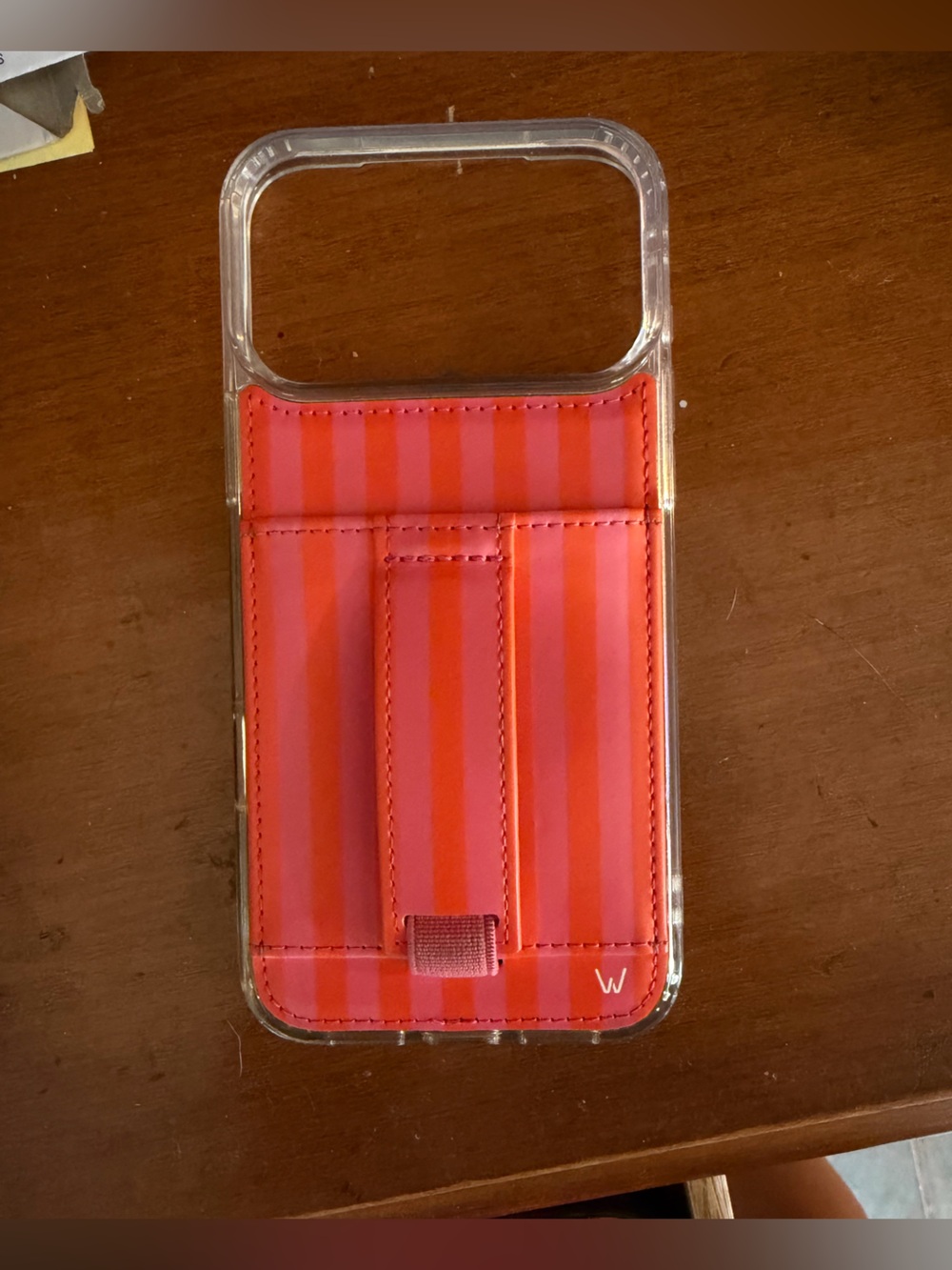 Striped Pink & Orange Card Wallet Phone Case - W Brand